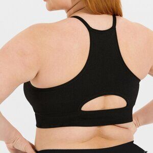 **NWT** torrid Seamless Rib High Neck Racerback Bralette in Rich Black